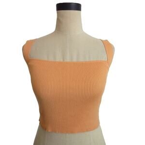 Zara Square Neck Tank Top Orange Creamsicle S